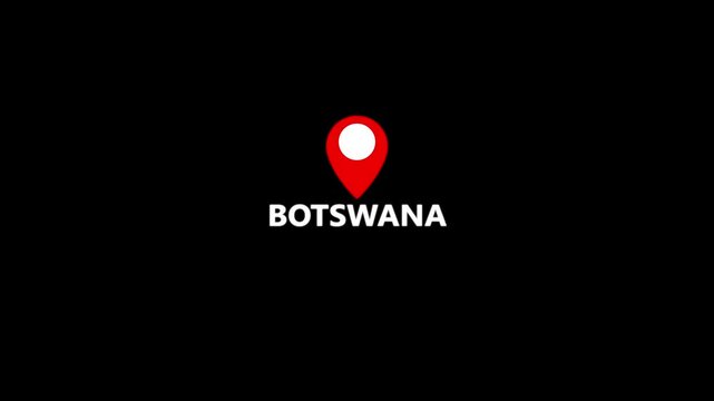 Botswana Location Pin With Country Name For Travel, Geography And Regional Mapping.