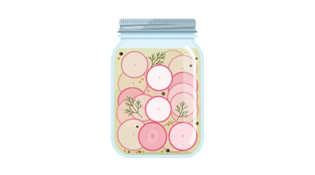 Jar of Pickled Radish Slices