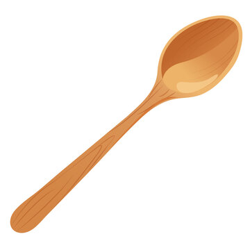 Wooden spoon kitchen utensil cooking tool cafe dining vector illustration