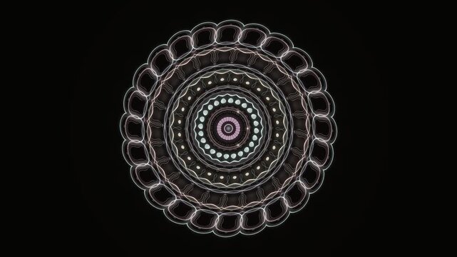 Abstract Pastel Pink Lavender Silver Scalloped Node Sacred Geometry Mandala Motion Background