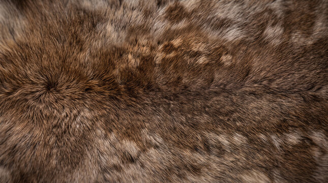 Natural brown animal fur texture, soft wildlife pelt background, warm rustic wool rug surface for interior design and digital backdrops