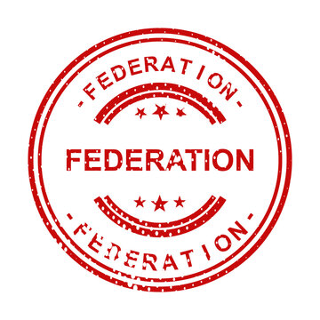 Red federation circular vintage stamp seal illustration