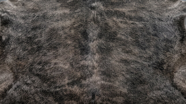 Dark grey animal fur texture, natural brown bear hide background, soft fluffy wool rug surface for design