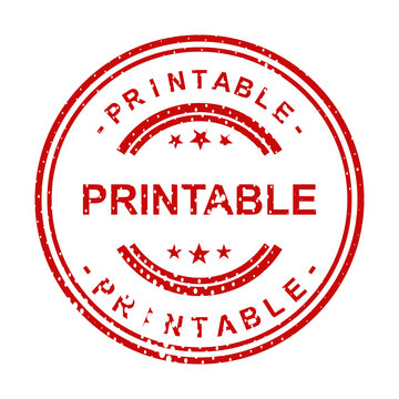 Printable stamp seal with red border and white text illustration