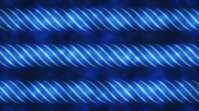 Braided Pillars of Light Threaded With Helical Filaments, Counter Roll Camera Banking, Seamless Loop Background in soft azure tones