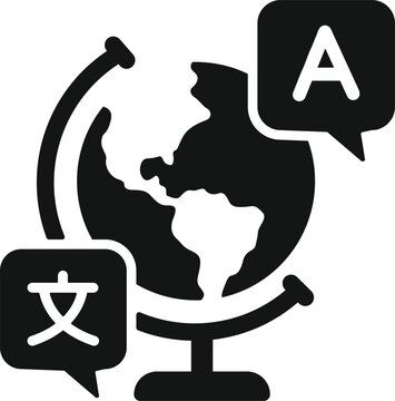 Global Language Translation and Multilingual Communication Icon