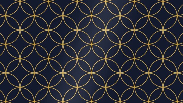 紺と金の七宝模様が流れる高級な和風背景