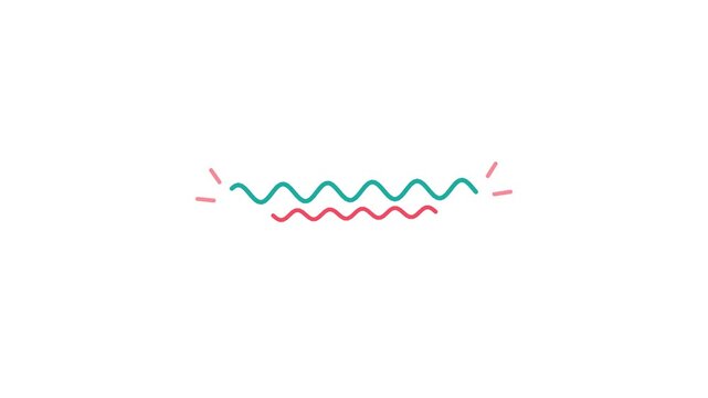 Hand drawn wavy underline line art animation on white background loop