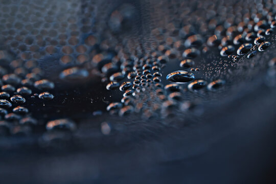 Raindrops on glass wet flat background, abstract texture