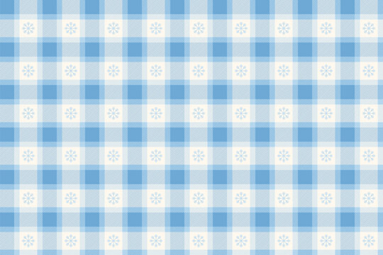 Holiday Blue Vichy Check Pattern. Christmas Gift Wrapping Paper. Gingham Background Seamless Print.