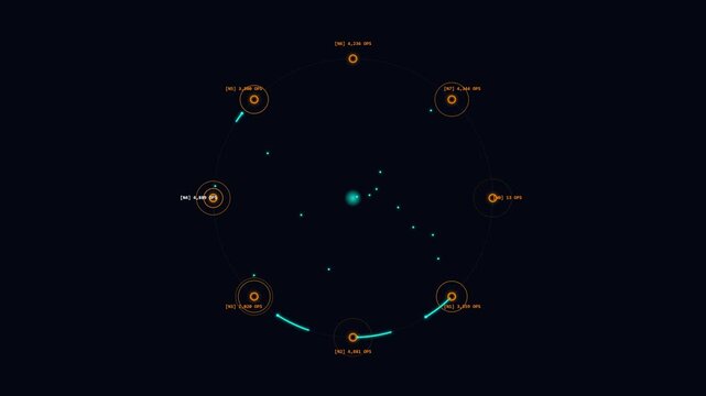 Distributed Hash Ring Topology 4K UHD Consistent Hashing Data Sharding Peer to Peer Node Network Abstract Technology Motion Background 