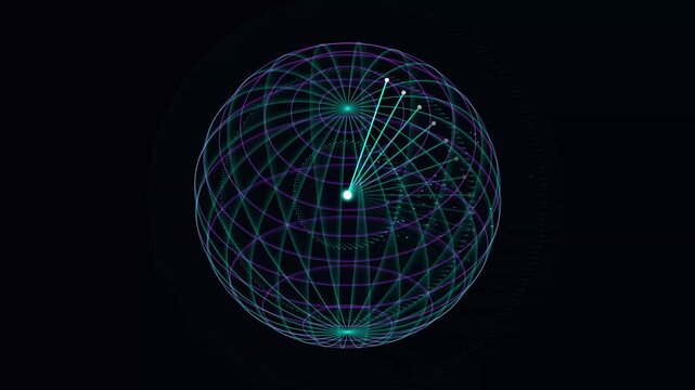 Quantum Superposition Bloch Sphere Qubit States 4K UHD Abstract Physics Probability Wave Cloud Particle Orbit Science Technology Motion Background 