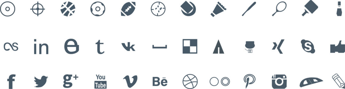 Social Media and Web Interface Icon Collection Set Vector