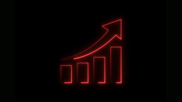 Business graph with red arrow graph concept, Business growth and financial success chart illustration.