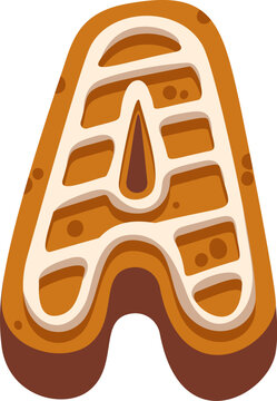 Alphabet A Cookie Iced Cartoon
