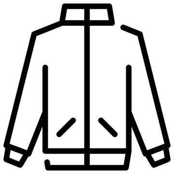 Fleece jacket icon with outline style