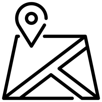 Gps icon with outline style