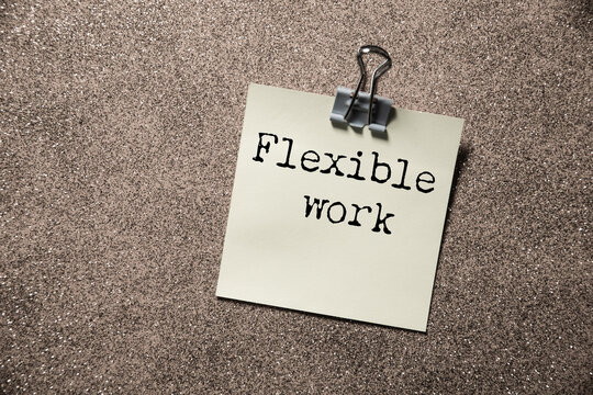 Flexible work text on paper business