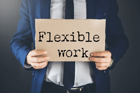Flexible work text on paper business