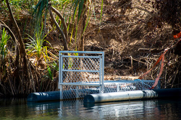 Floating Crocodile Trap in Katherine Gorge - Australian Northern Territory © Adwo