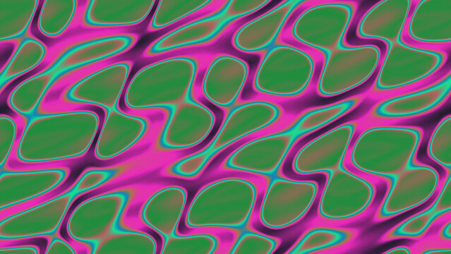 Psychedelic abstract seamless pattern in vibrant pink and green tones