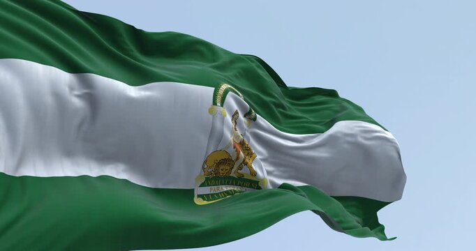 Andalusia flag waving in the wind