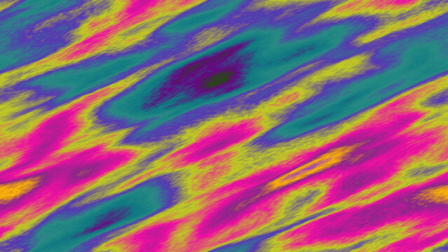 Vibrant abstract textile pattern featuring wavy streaks of color