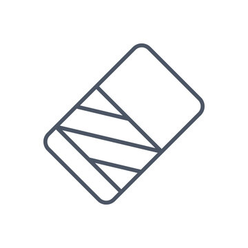 Minimalist eraser line icon, school stationery outline vector, office supply symbol for editing and correction, clean rubber eraser graphic