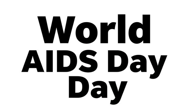 World AIDS Day text graphic for awareness campaigns with transparent