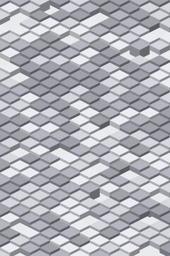 Monochrome grey isometric grid background for simple