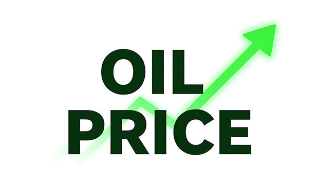 Oil price upward trend graphic element for financial reports and