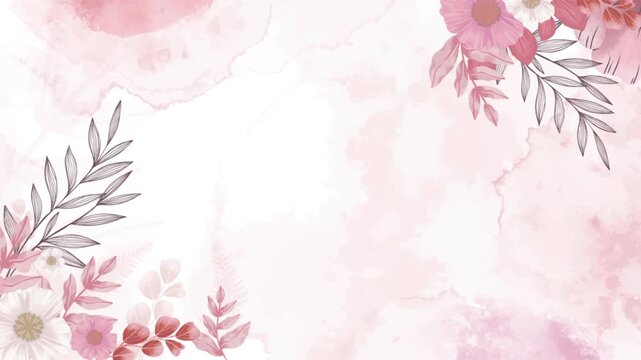 Elegant blush pink watercolor wash with delicate leaf accent for feminine branding and invitations, creating a soft and dreamy feel for your designs