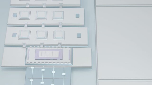AI processor with layered compute terraces and copy space