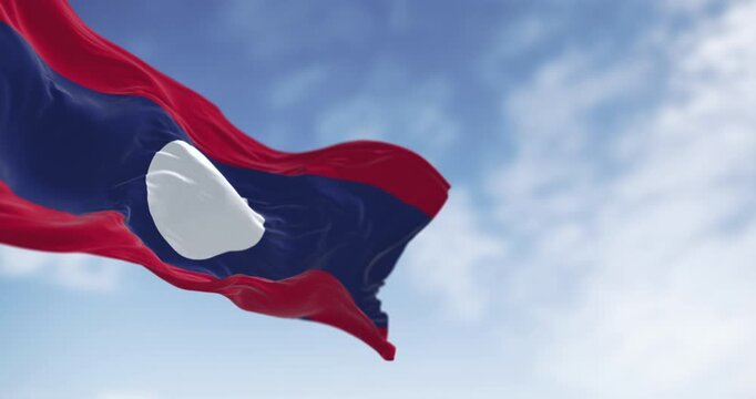 Laos national flag waving in the wind