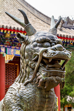 A dragon figure in a temple in Beijing, China