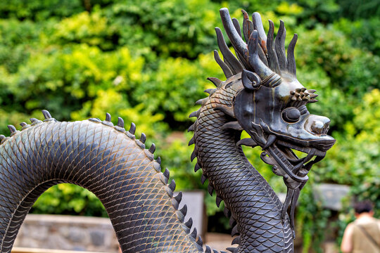 A dragon figure in a temple in Beijing, China