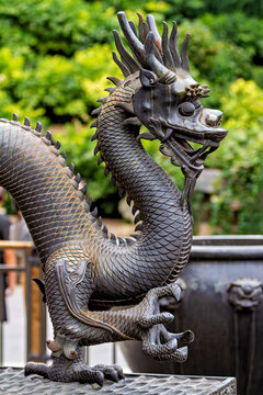 A dragon figure in a temple in Beijing, China