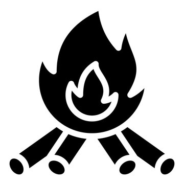 Campfire icon with solid style