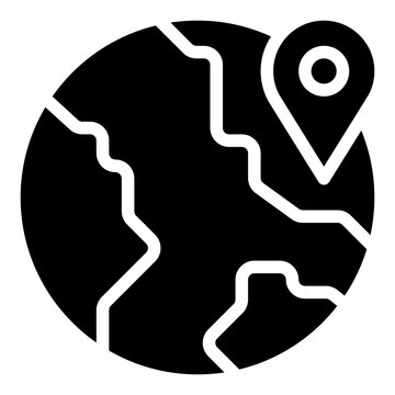 Location icon with solid style