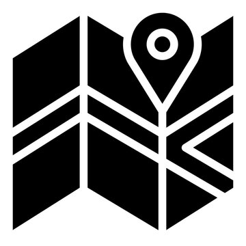 Maps icon with solid style