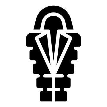 Mummy sleeping bag icon with solid style