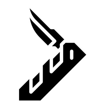 Pocket knife icon with solid style
