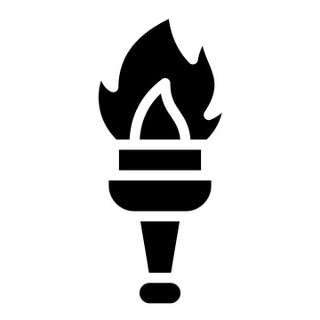 Outdoor torch icon with solid style