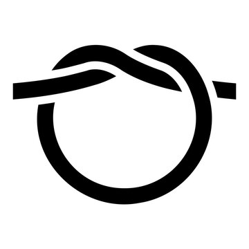 Overhand knot icon with solid style
