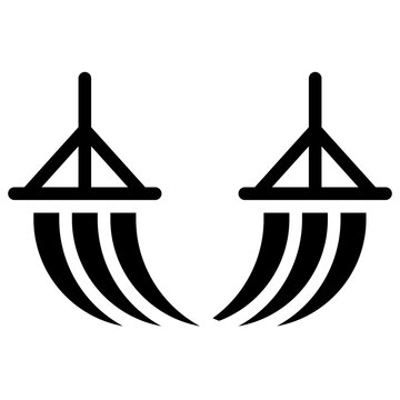 Quilted hammocks icon with solid style