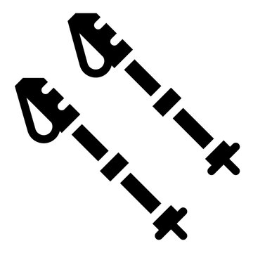 Walking sticks icon with solid style