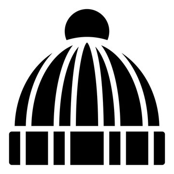 Winter hat icon with solid style