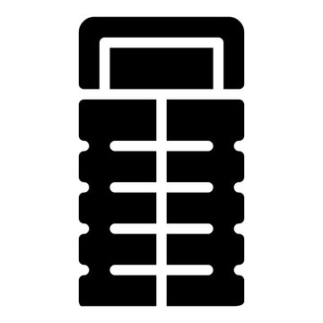 Waterproof sleeping bag icon with solid style