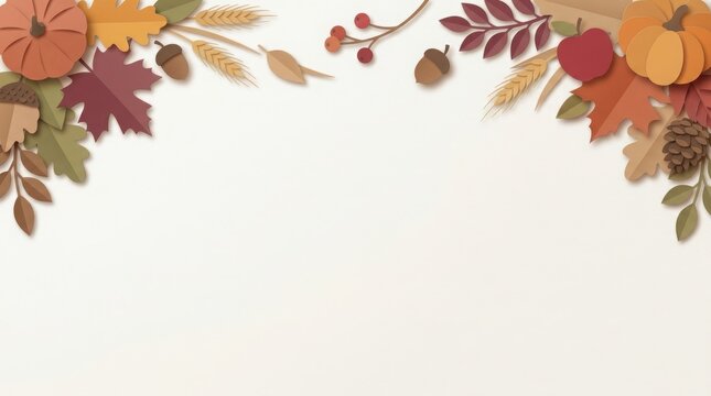 Celebrate the autumn harvest with this beautiful thanksgiving border perfect for invitations cards and festive fall decorations and announcements