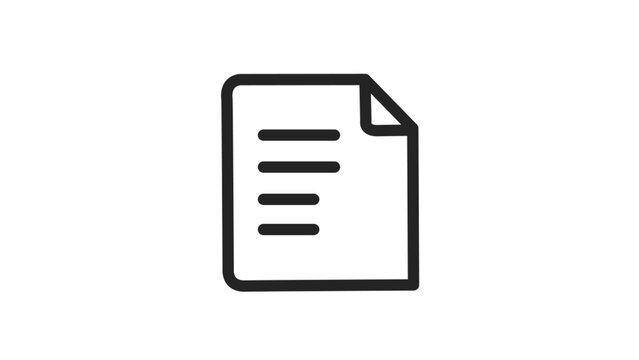 Document file with text lines and folded corner vector icon